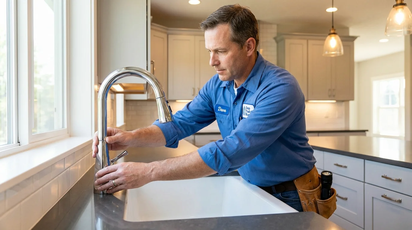 Kitchen faucet installation by Johns Plumbing LLC in Orangeville